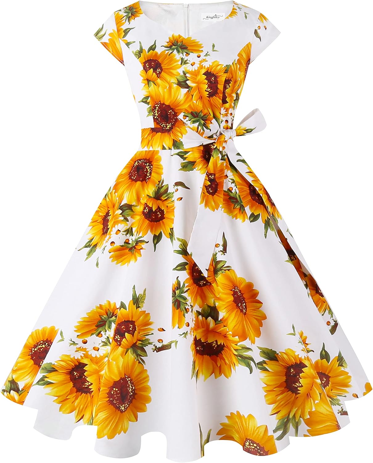 Kingfancy Women Vintage 1950s Dress Retro Cocktail Party