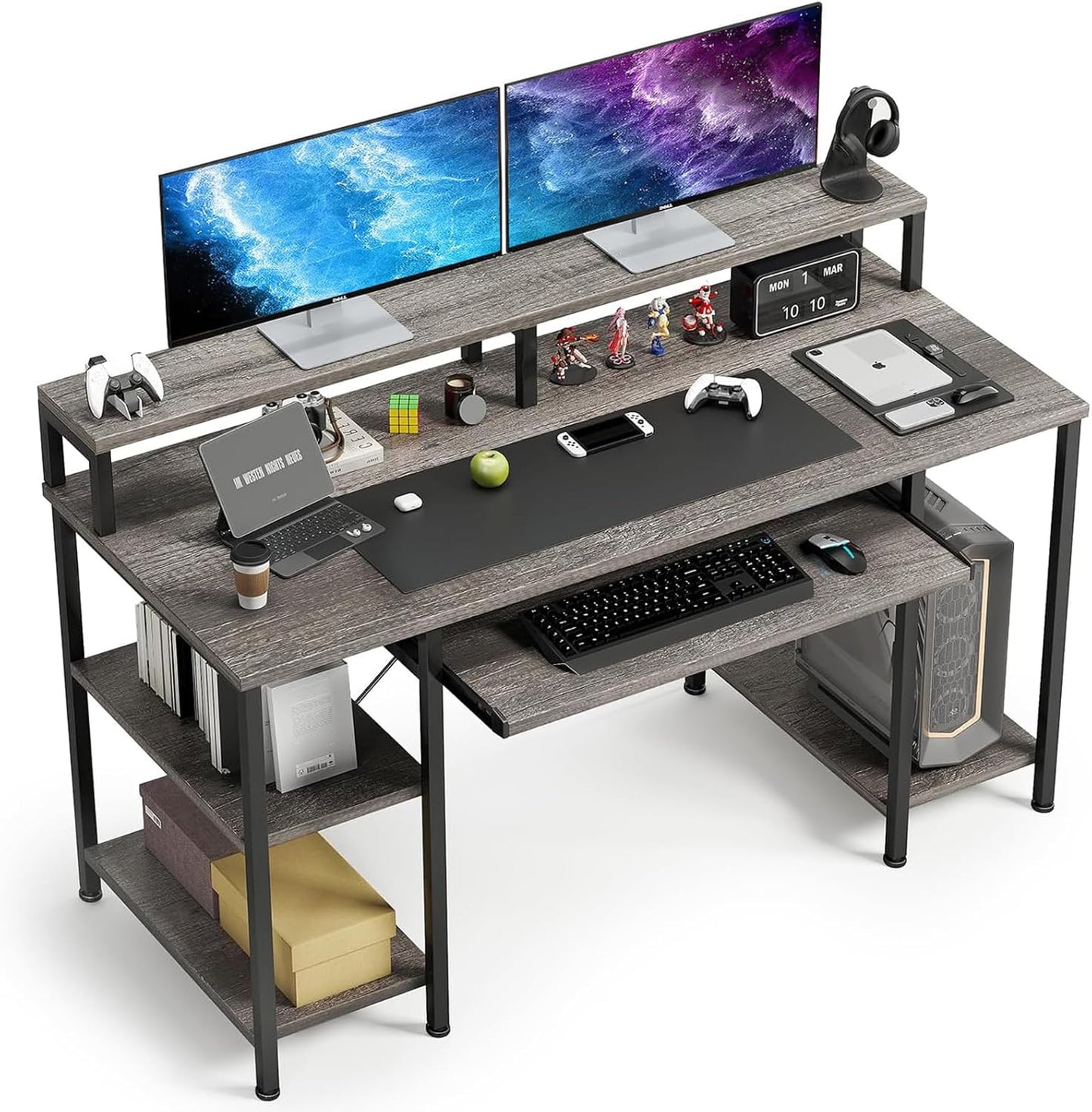 VERMESS 48 Gaming Desk with Full Monitor Stand
