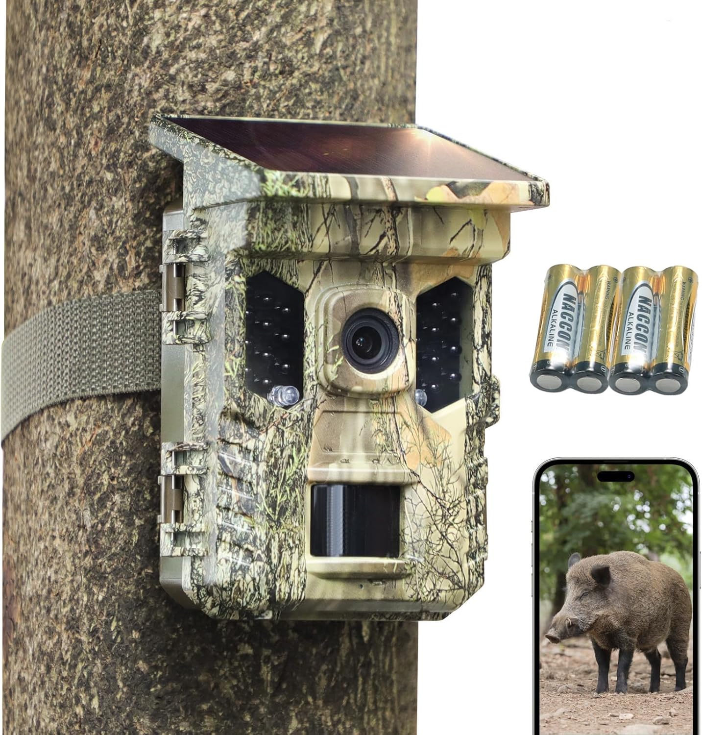Guune Solar Trail Camera: Fast Trigger, Night Vision, WiFi