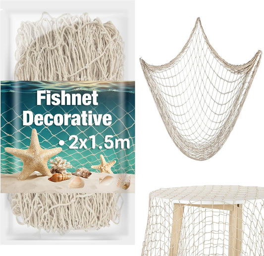 Nautical Fish Net Decor 1.5x2m - Ocean Party Decor & Table Runner