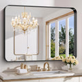 FORBATH 48x36 in Brushed Black Bathroom Mirror - Wide, Zero-Distortion