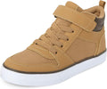 Boy's Faux Leather Hi Top Sneakers - Easy On Lace Style