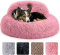 PetJett Calming Medium Dog Bed - 30in Round Donut Bed for Anxiety