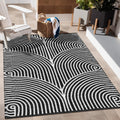 Tiffasea Outdoor Rug 4 ft x 6 ft Washable Black and White Area Rug