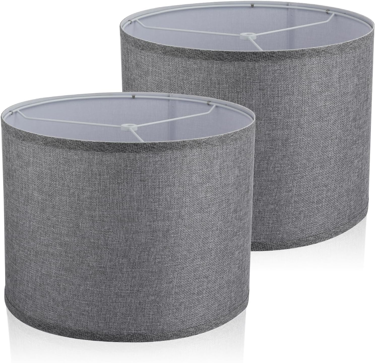 Natural Linen Lampshades Set of 2 for Table and Floor Lamps