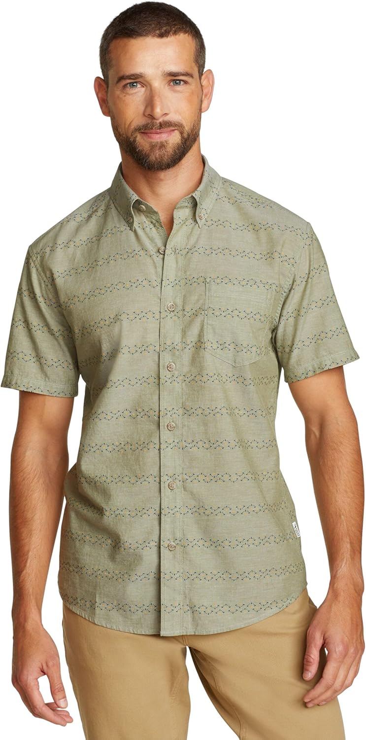 Eddie Bauer Mens Printed Baja Shirt for Classic Style and Comfort