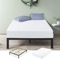 Mia Metal Platform Bed Frame with 12in Green Tea Cooling Memory Foam
