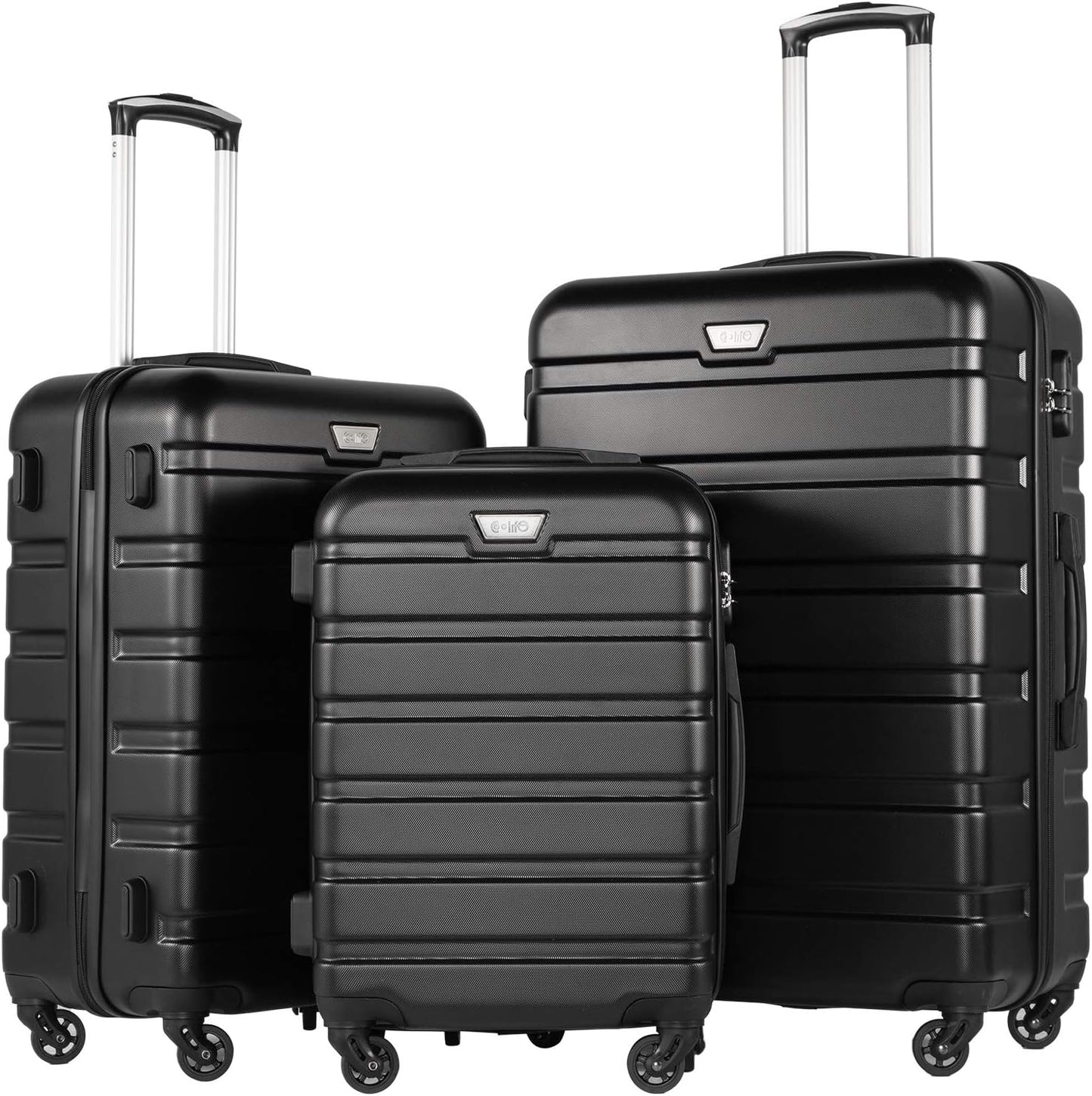 Coolife Luggage 3 Piece Set with TSA Lock and Spinner Wheels
