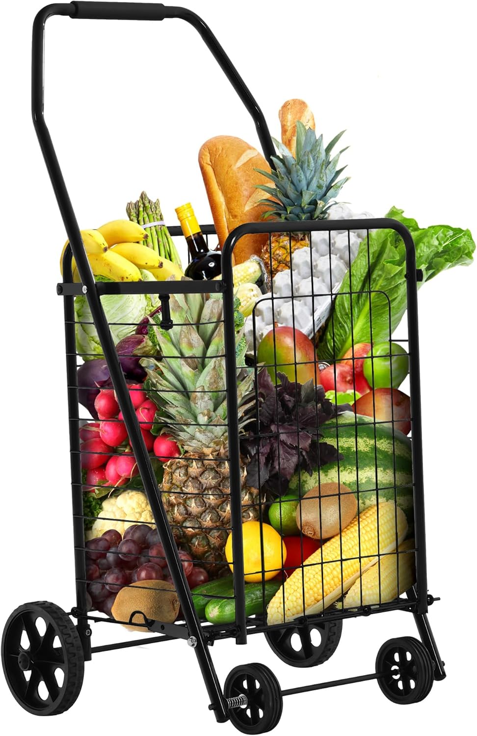 YITAHOME Folding Shopping Cart with Wheels for Easy Hauling