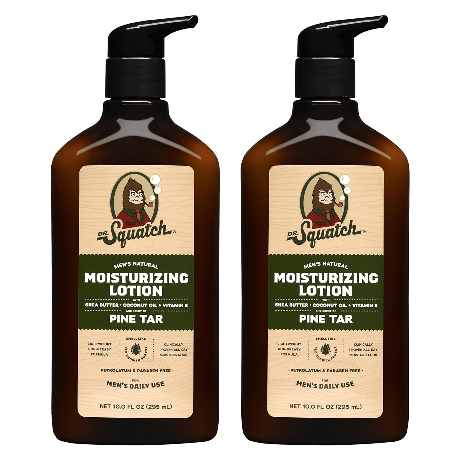Dr. Squatch Natural Hand and Body Lotion for Men - 2-Pack