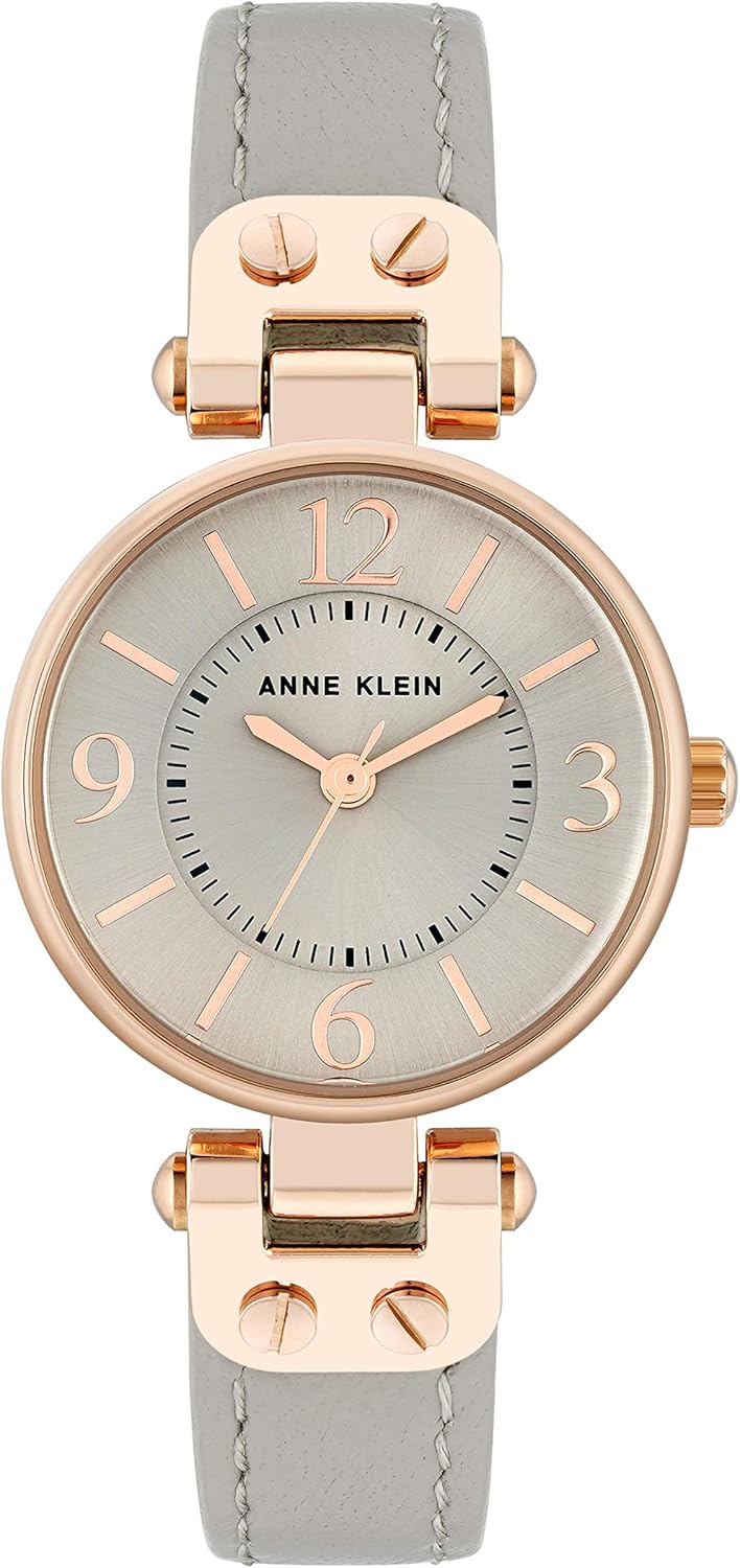 Anne Klein Women's Leather Strap Watch with Elegant Design