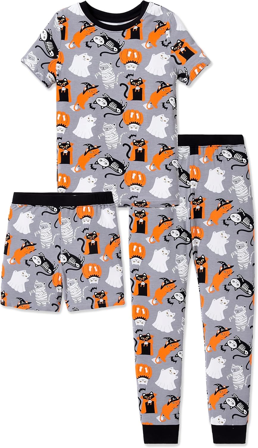 Kids 3-Piece Pajama Set with Bamboo Viscose for Comfort Sleep