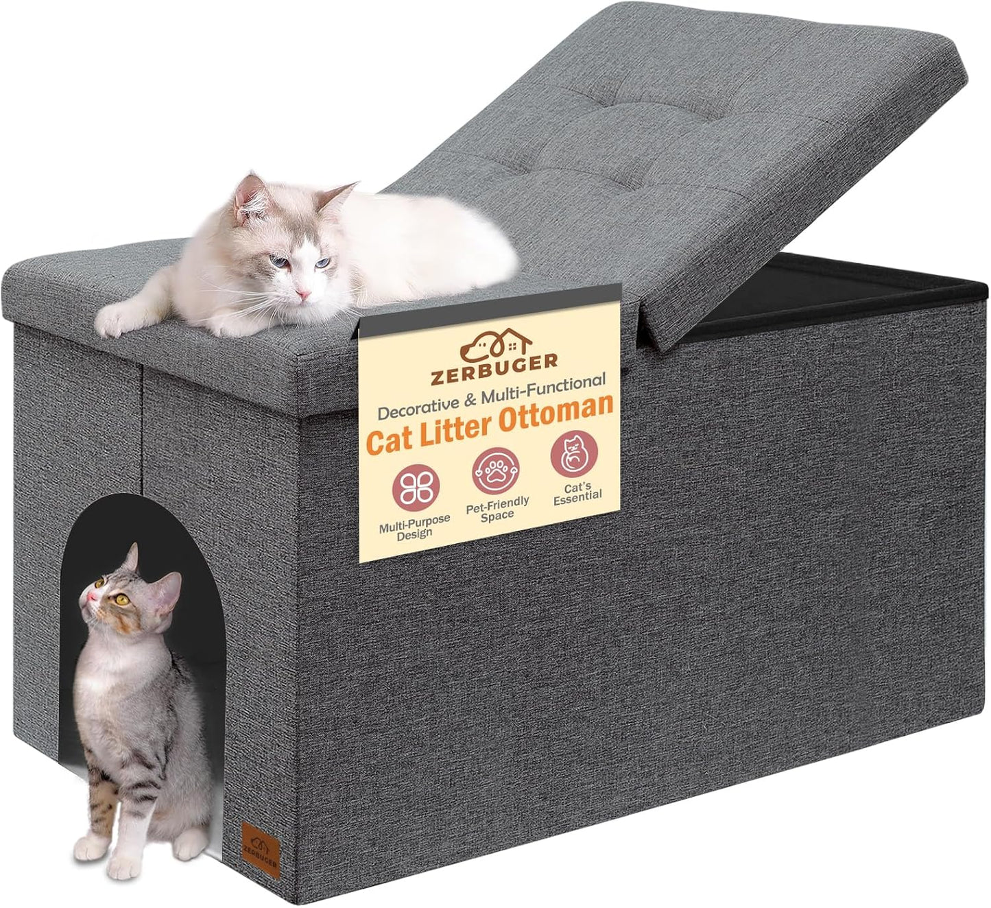 Cat Litter Box Enclosure Furniture for Odor Control and Style