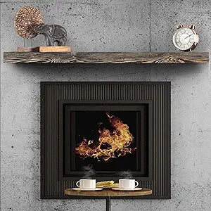 BoscoMondo 60 Inch Fireplace Mantel - Rustic Wood Floating Shelf