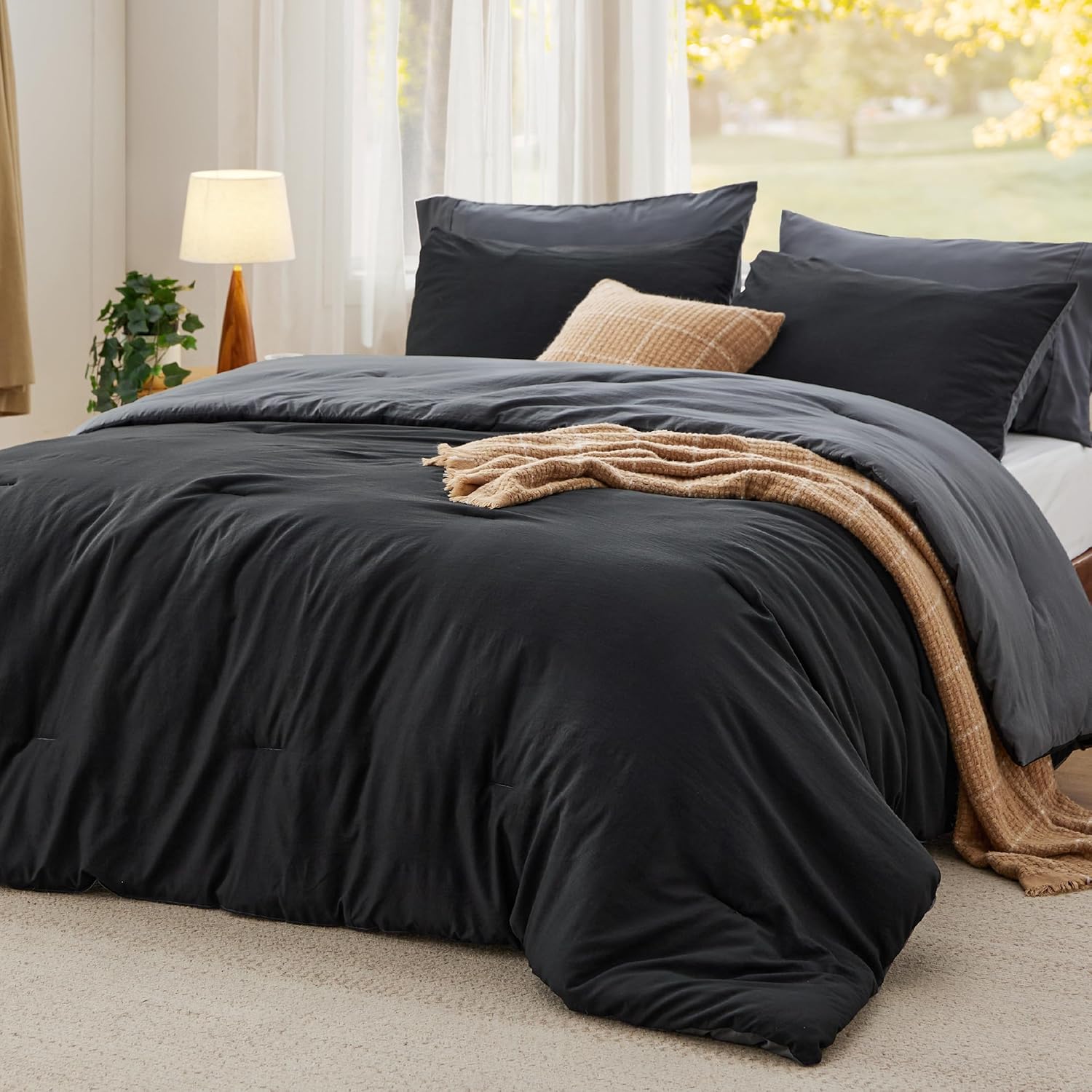 Bedsure California King Comforter Set for All Seasons Comfort