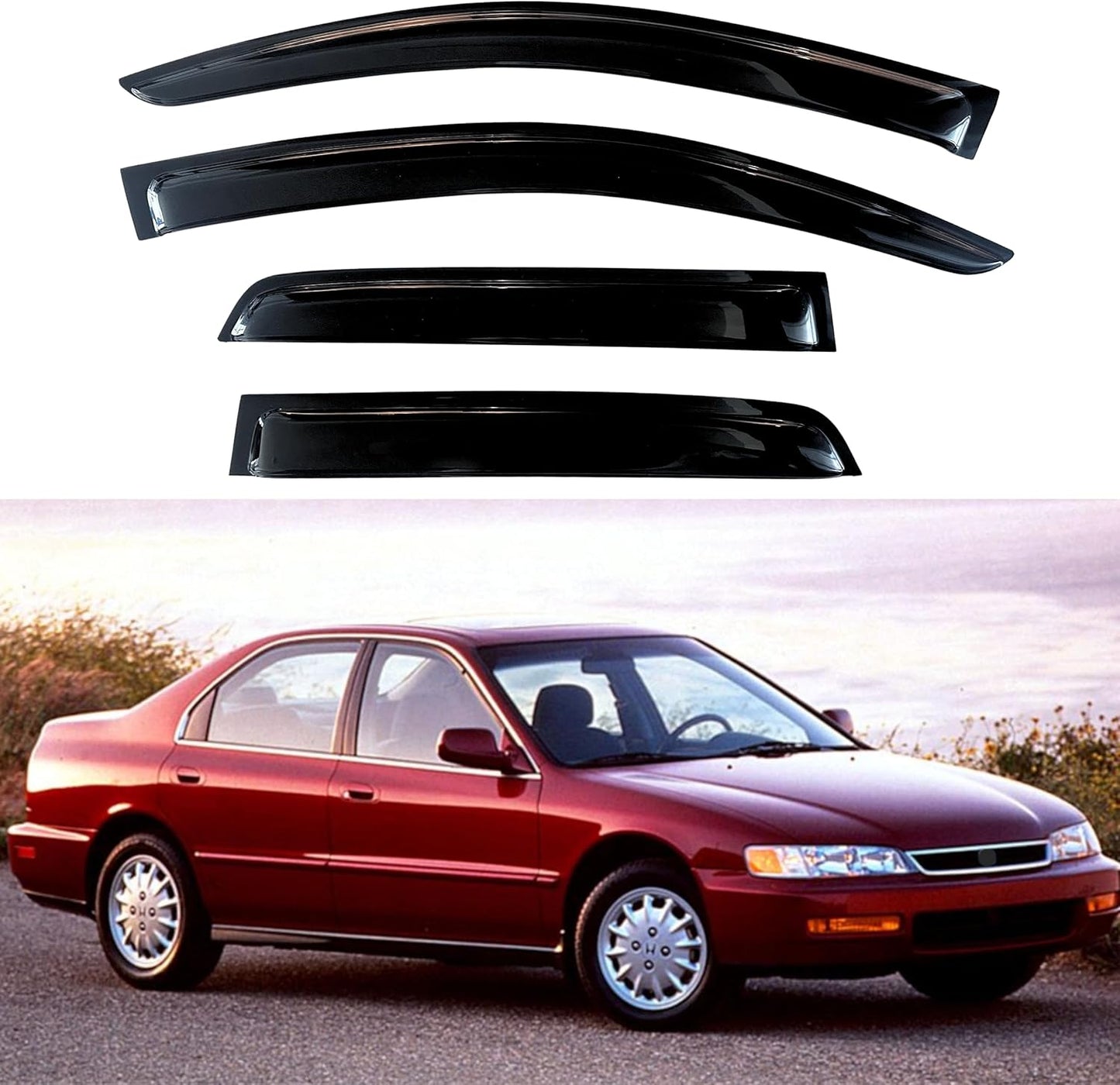 KPY Window Visor for Honda Accord Sedan 1994-1997 - 4PC Rain Guard