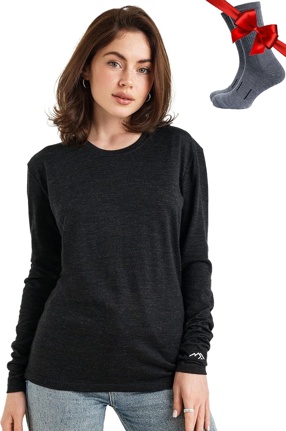 Merino Wool Base Layer Women - Super Soft Thermal Shirt & Socks