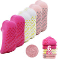 Yoga Socks for Women - 6 Pairs Cotton Non Slip Grip Socks