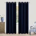 Navy Blue Blackout Curtains 96 in 2 Panels - Room Darkening Drapes