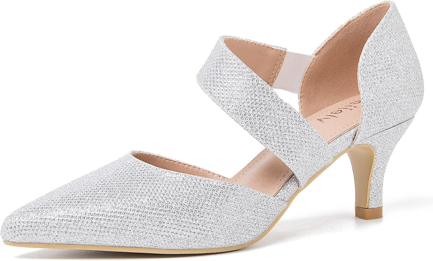 Women's Closed Pointed Toe Heels D'Orsay Kitten Heel Pumps