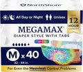 NorthShore MegaMax Adult Overnight Diapers, 12-Hour Tab-Style - Heavy