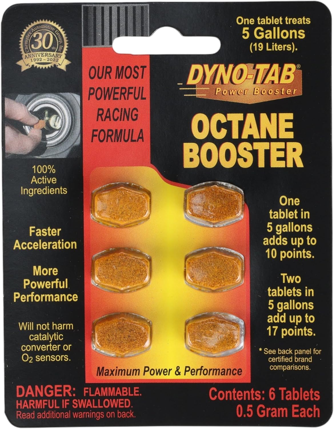 Dyno-tab Octane Booster 6-tab Card for Enhanced Performance