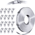 304 Stainless Steel Hose Clamp Assortment Kit - Cut-To-Fit Metal Strap
