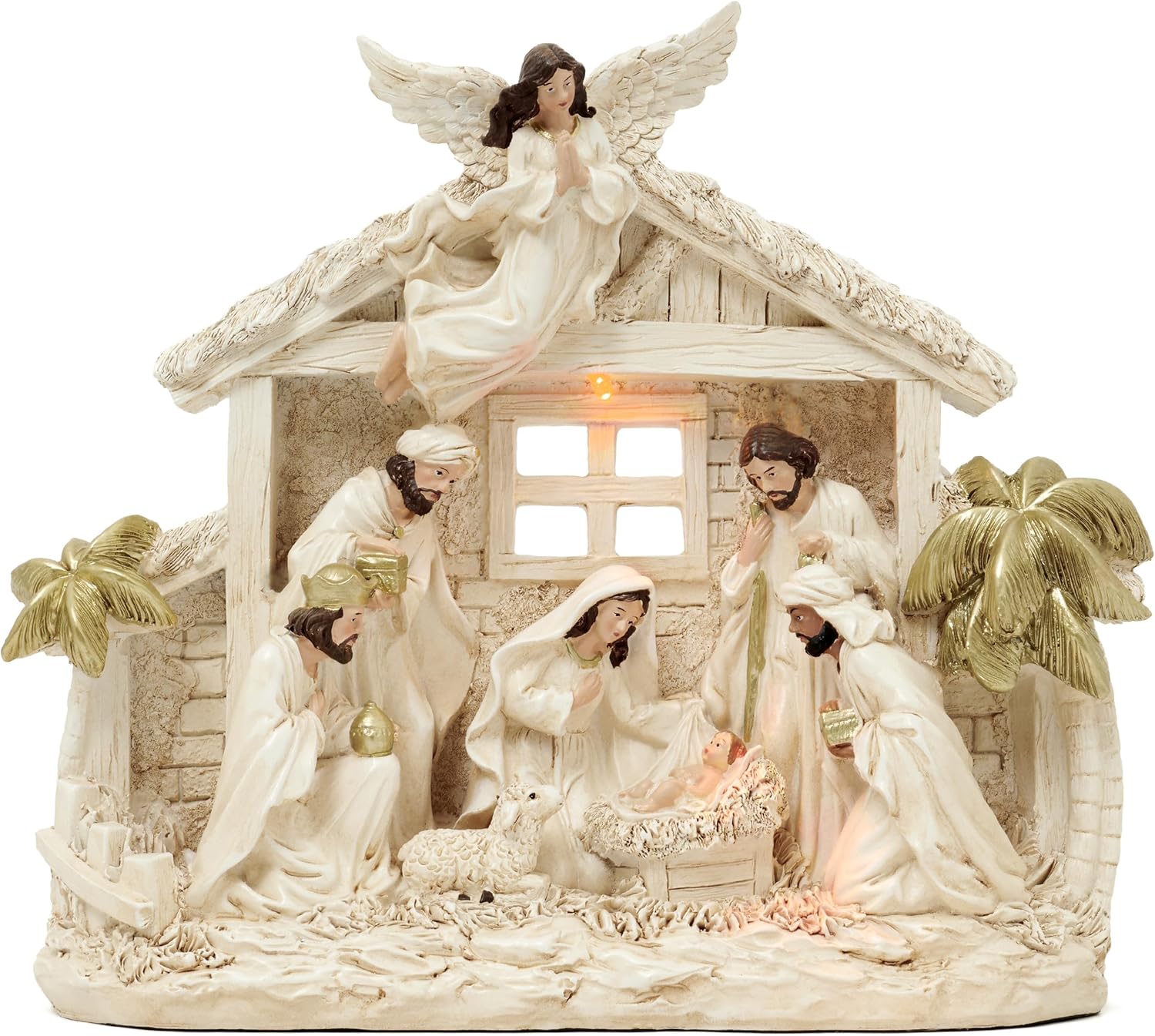Valery Madelyn Christmas Nativity Figurines with LED Lights