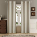 Full Blackout Natural Birch Linen Curtains 63 in Long - Total Darkness