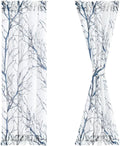 Semi-Sheer Branch Print French Door Curtains