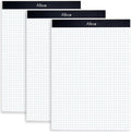 Graph Paper Pad Pack of 3 - Letter Size 4x4 Quad Grid - Clear Blue
