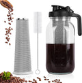 64oz Mason Jar Cold Brew Maker - Airtight Stainless Steel Filter