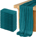 12 Pack Cheesecloth Table Runner Peacock Blue - Soft Boho Wedding