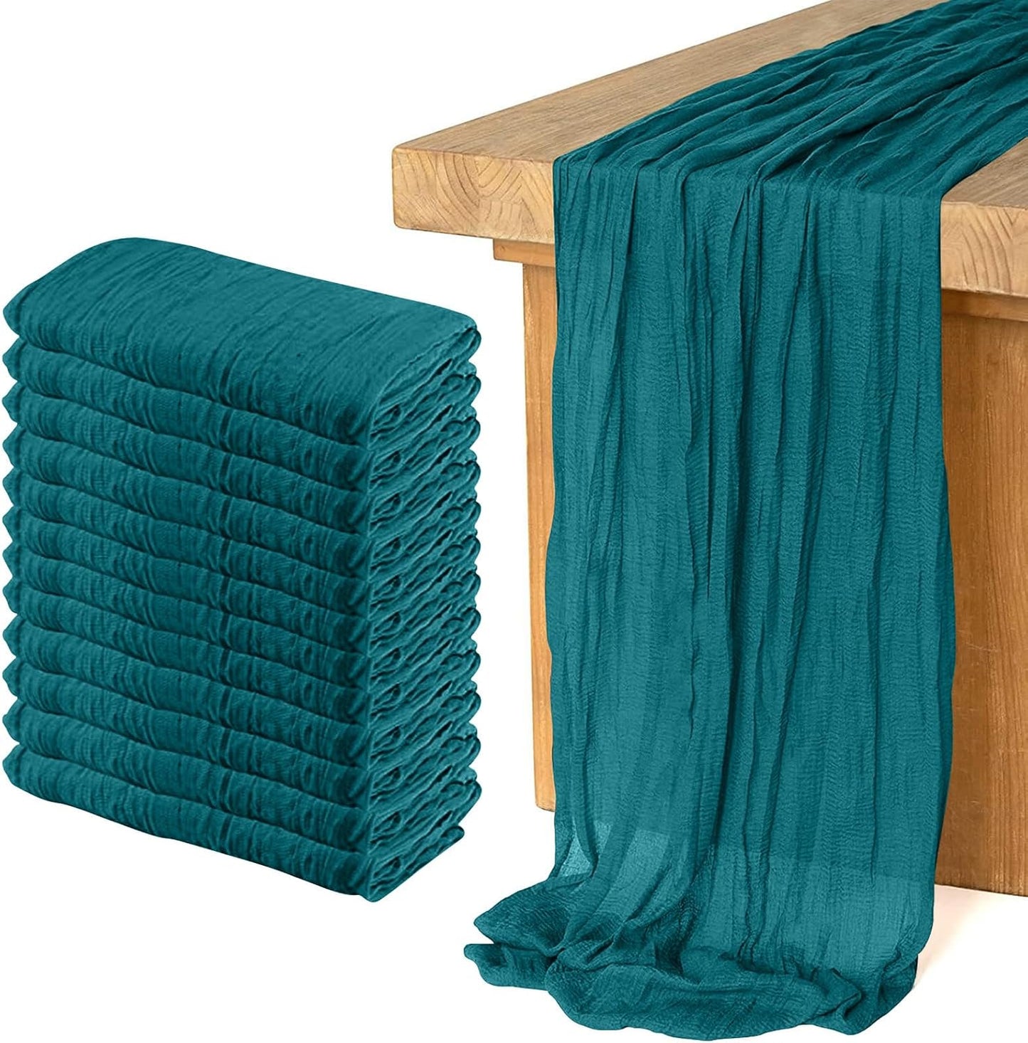 12 Pack Cheesecloth Table Runner for Boho Wedding Decor