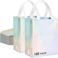 RACETOP 100 Pcs Iridescent Glossy Gift Bags for Every Occasion