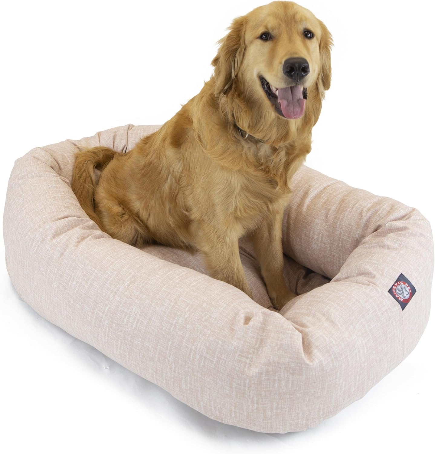Majestic Pet 40 Inch Bagel Calming Dog Bed for Large Dogs