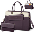 RAINSMORE Laptop Bag for Women 15.6 in Leather Tote - 2-in-1 Set
