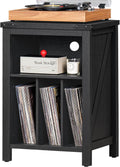 Record Player Stand with Vinyl Storage - Large Turntable Cabinet