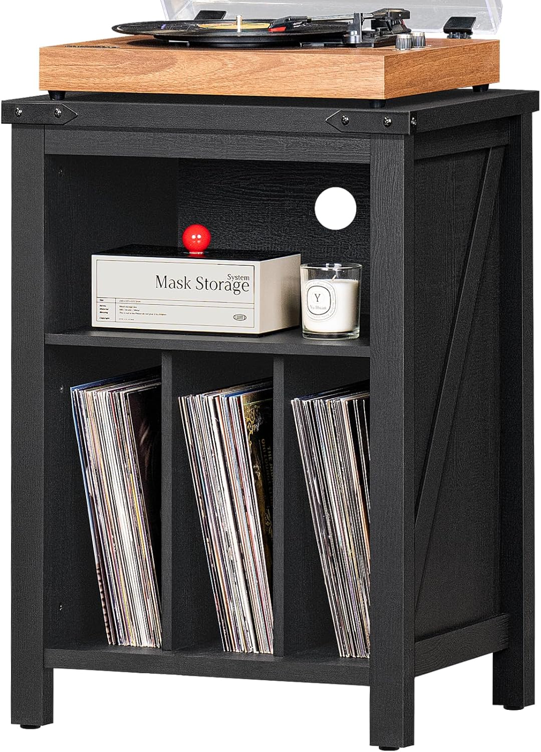 Record Player Stand with Vinyl Storage for Music Lovers