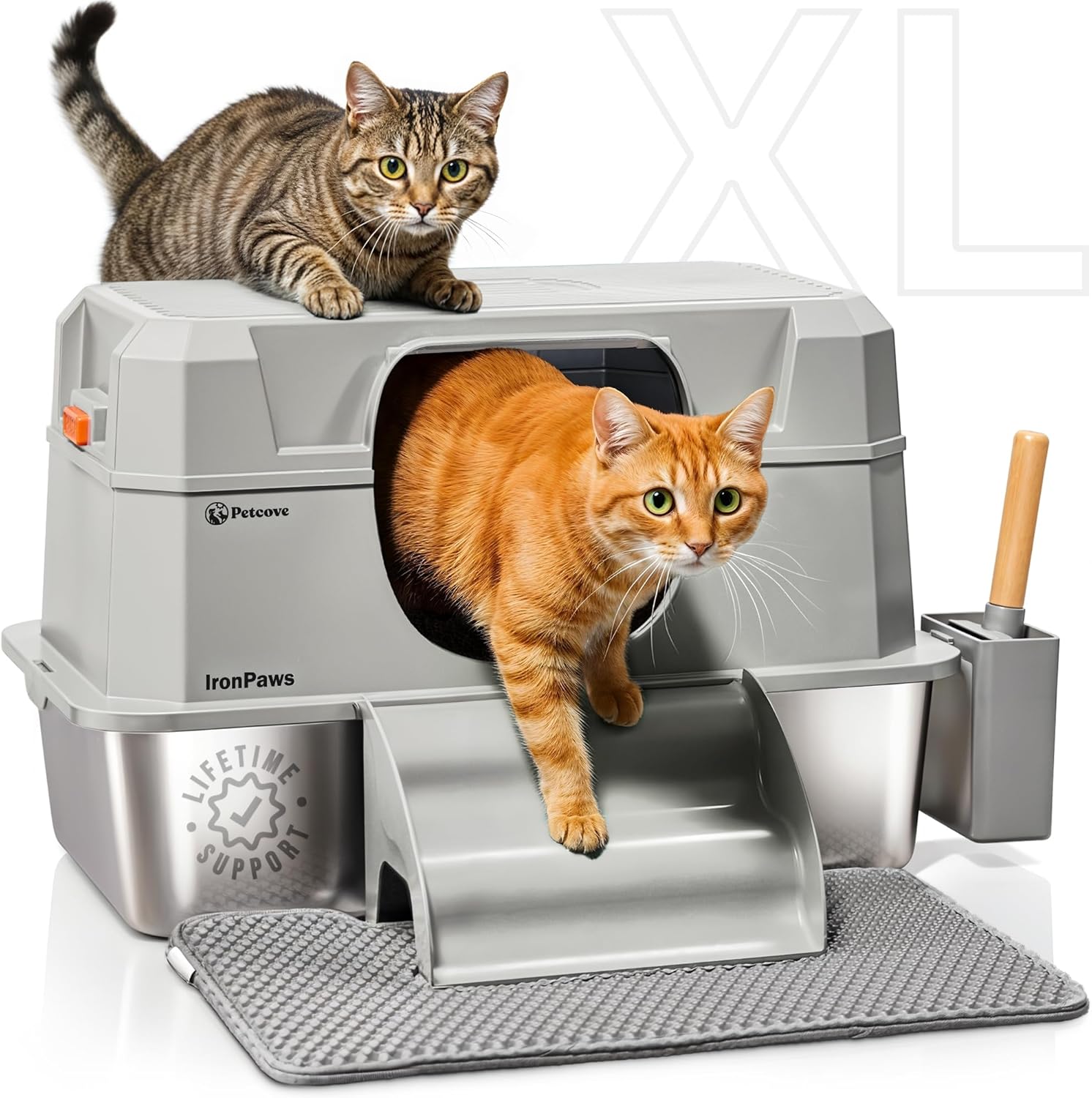 Stainless Steel Cat Litter Box with Lid for Maximum Odor Control