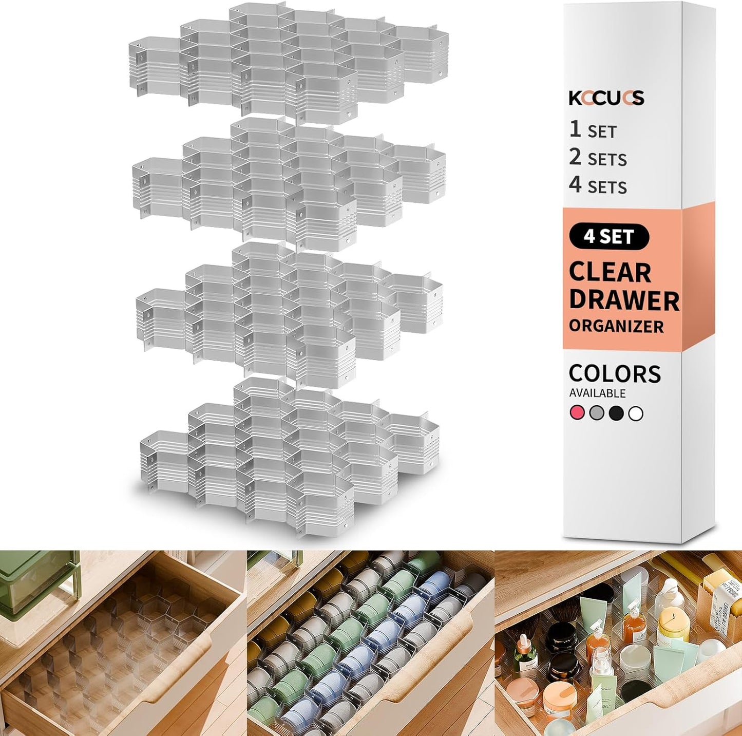 Honeycomb Drawer Organizer for Underwear and Socks Storage