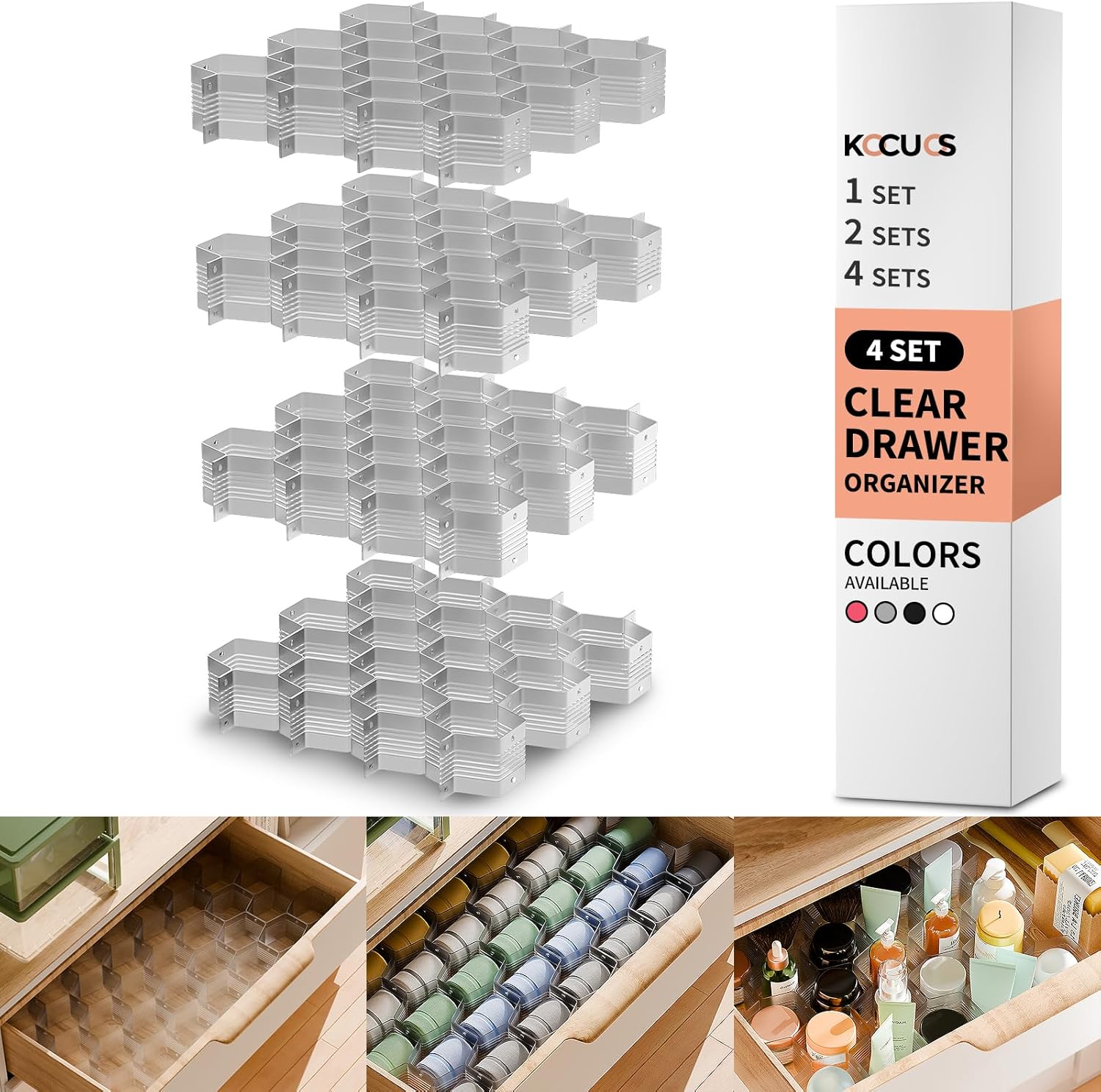 Honeycomb Drawer Organizer for Underwear and Socks Storage