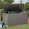 80 Gallon Resin Deck Box Taupe - Lockable Weather Resistant Storage