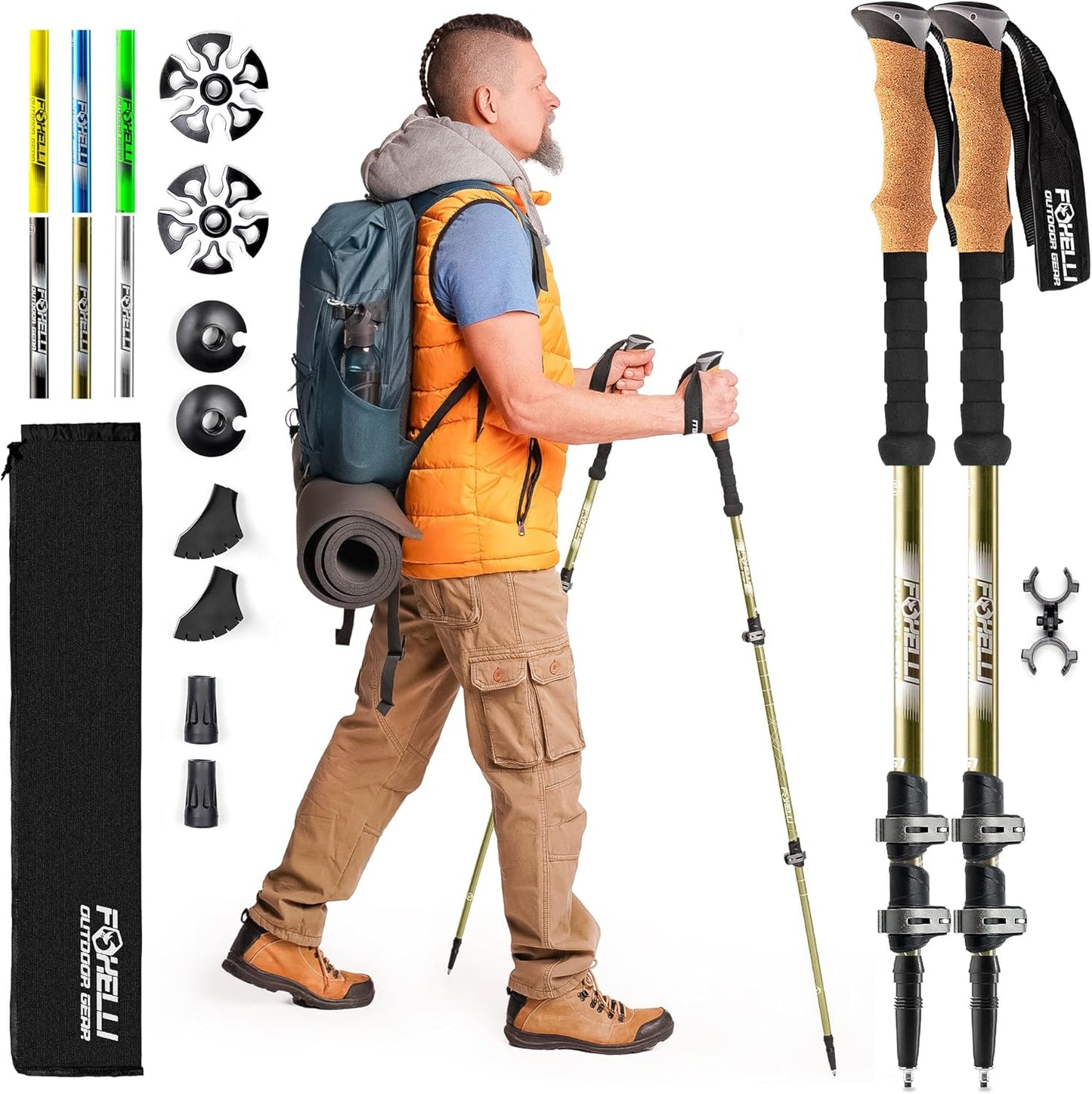 Lightweight Collapsible Trekking Poles for All Terrain Hiking