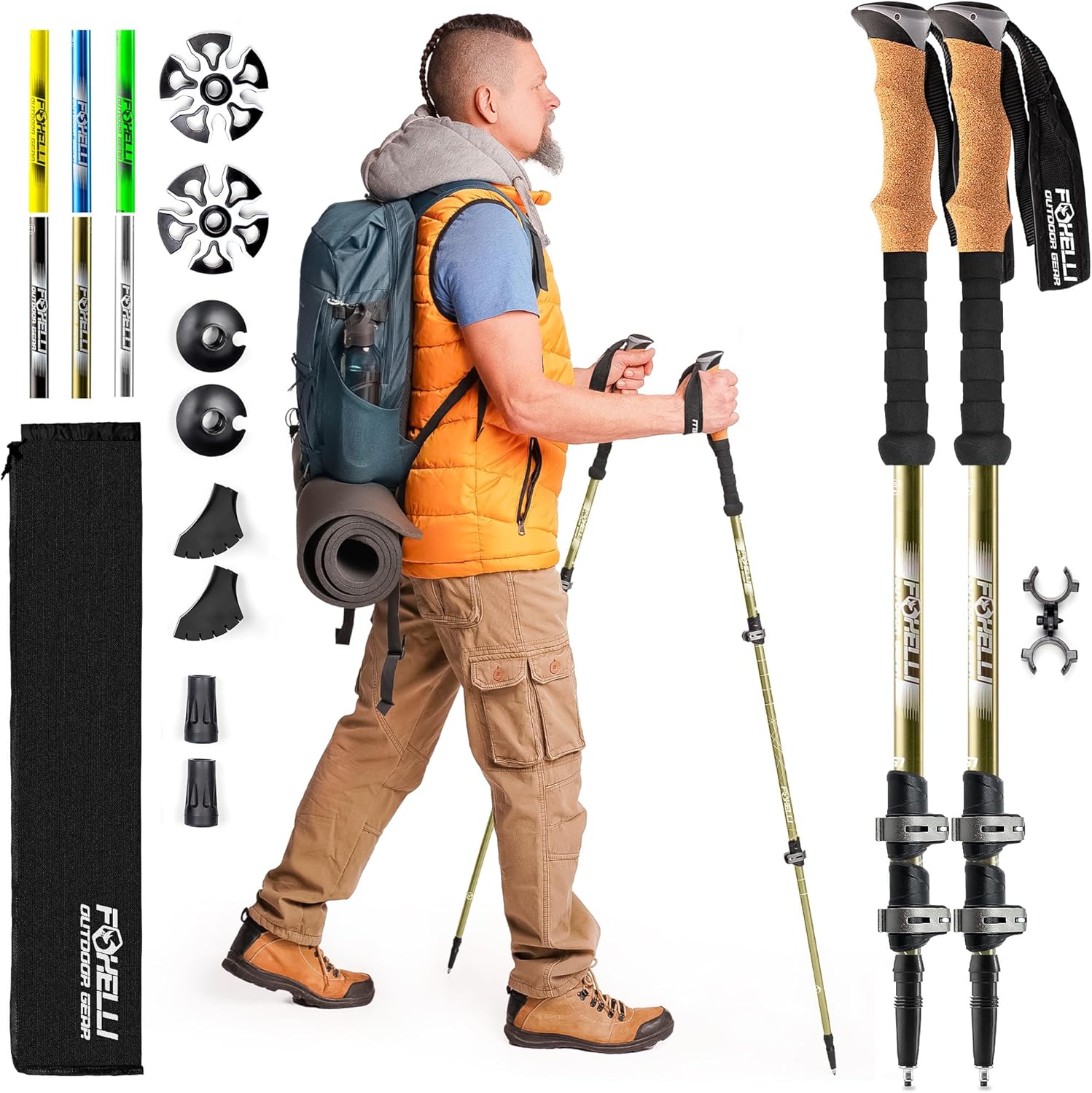 Lightweight Collapsible Trekking Poles for All Terrain Hiking
