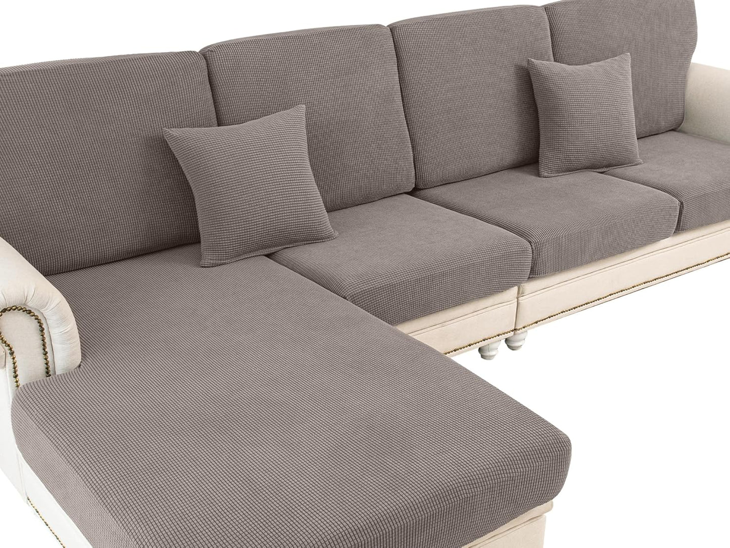 Couch Cushion Covers for Sectional Sofa L Shape Washable Slipcovers