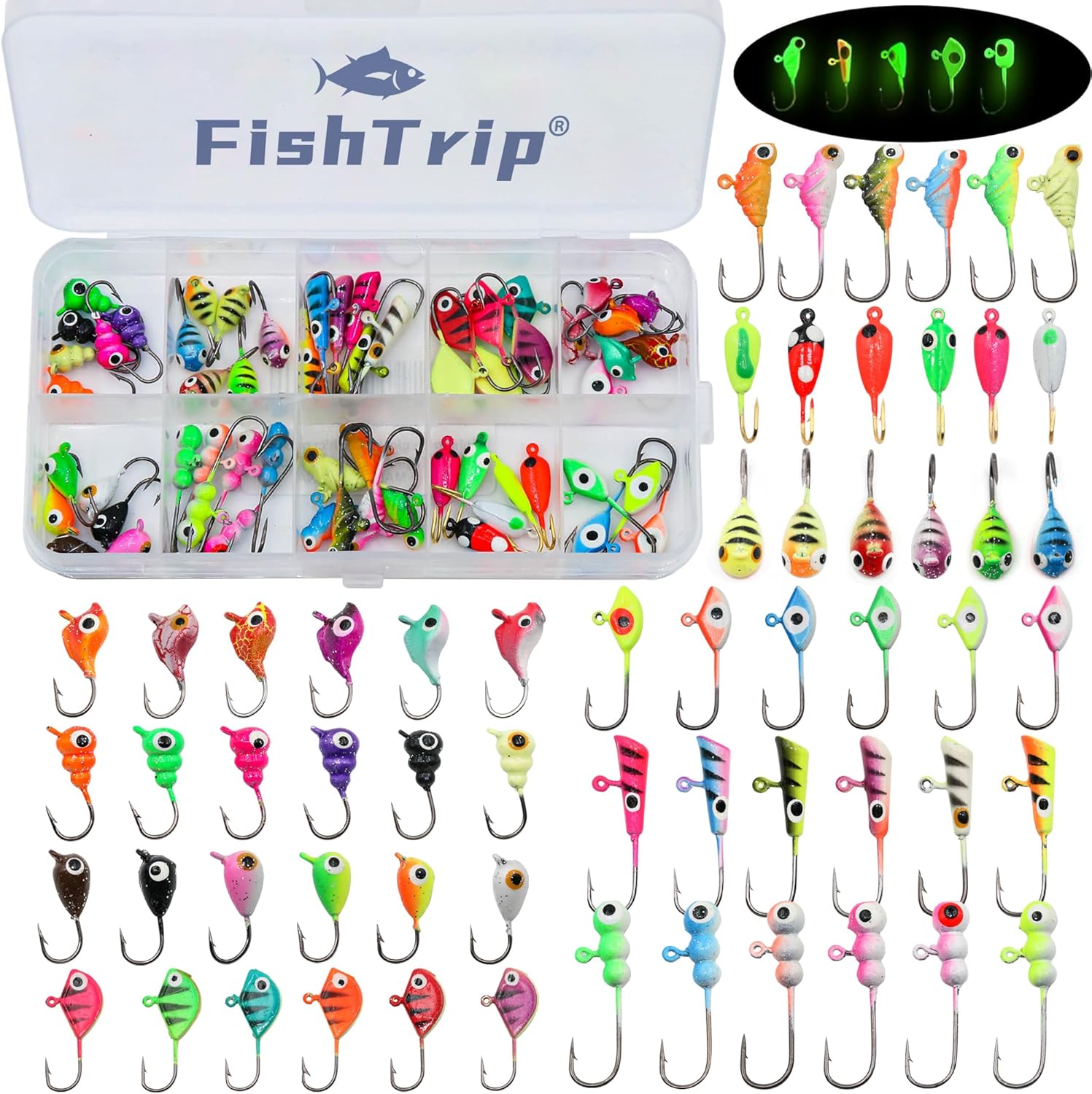 Glow Ice Fishing Jigs Kit for Winter Catch!
