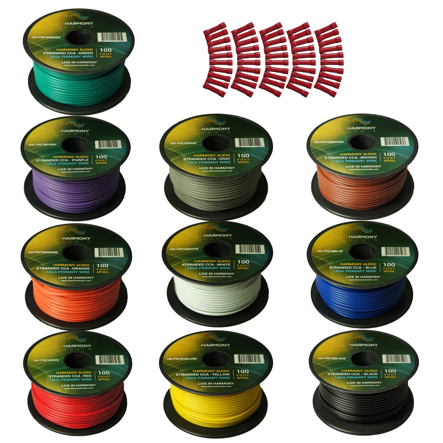 Harmony Audio Primary 18 Gauge Power Ground Wire - 10 Rolls