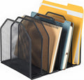 Desk File Organizer Adjustable 5 Sections Upright Desktop File Sorter