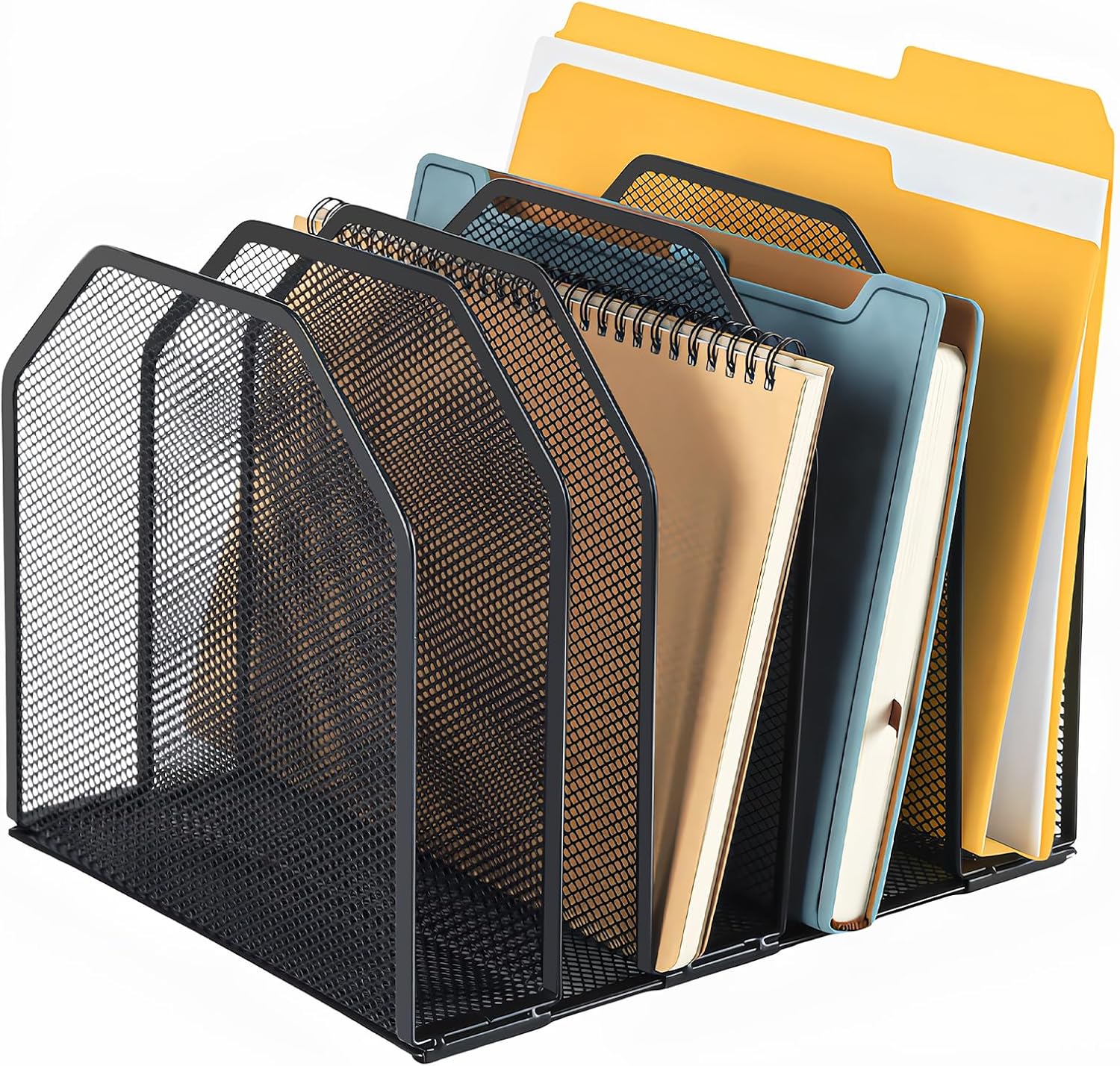 Adjustable 5-Section Vertical File Organizer - Declutter Your Workspace!